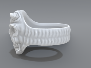 ring demon face Model do druku 3D
