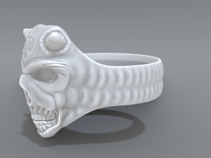 ring demon face Model do druku 3D