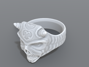 ring demon face Model do druku 3D