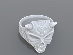 ring demon face Model do druku 3D