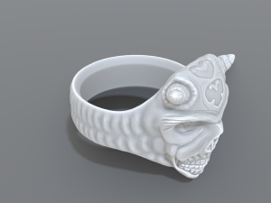 ring demon face Model do druku 3D