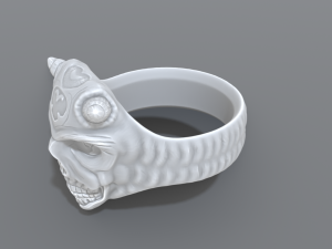 ring demon face Model do druku 3D