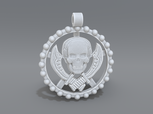 pendant skull Model Cetak 3D