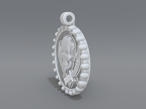 pendant skull Model Cetak 3D