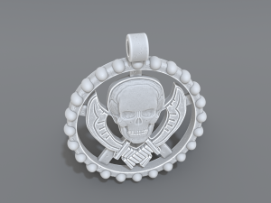 pendant skull Model Cetak 3D
