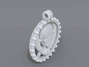 pendant skull Model Cetak 3D