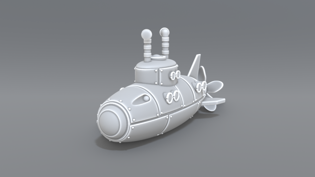 submarine 3D Print Model .c4d .max .obj .3ds .fbx .stl .blend 