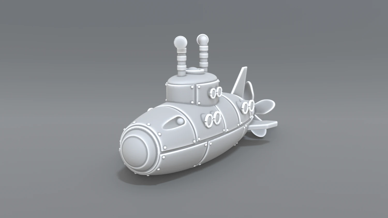 submarine 3D Print Model .c4d .max .obj .3ds .fbx .stl .blend 