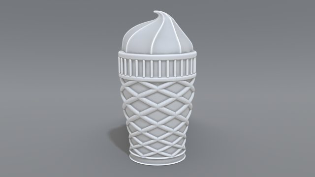 ice cream 3Dプリントモデル .c4d .max .obj .3ds .fbx .stl .blend 