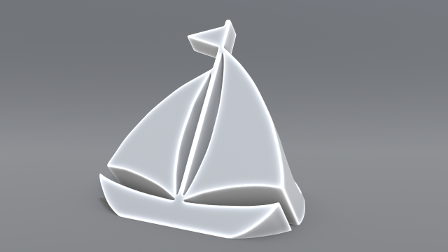 sailboat logo Model Cetak 3D .c4d .max .obj .3ds .fbx .stl .blend 