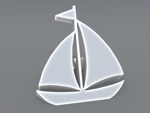 sailboat logo Model Cetak 3D