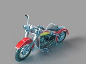 harley-davidson bike vintage Modelo 3D