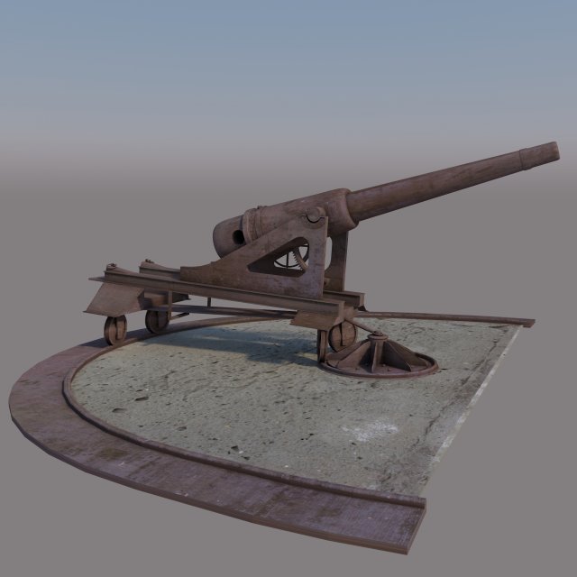 old cannon 3D Model .c4d .max .obj .3ds .fbx .stl .blend 