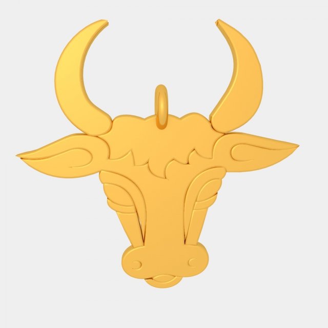bull face pendant 3d printed model 3Dプリントモデル .c4d .max .obj .3ds .fbx .stl .blend