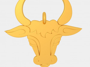 bull face pendant 3d printed model 3D 프린트 모델