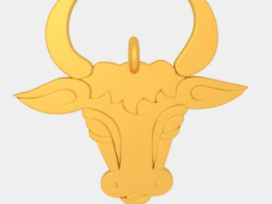 bull face pendant 3d printed model 3D Print Model