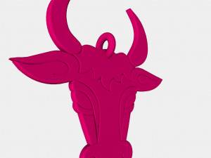 bull face pendant 3d printed model 3Dプリントモデル