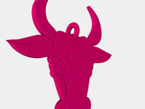 bull face pendant 3d printed model 3D Print Model