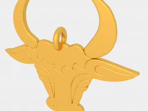 bull face pendant 3d printed model 3Dプリントモデル