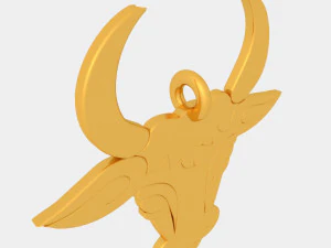 bull face pendant 3d printed model 3D Print Model