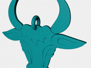 bull face pendant 3d printed model 3Dプリントモデル