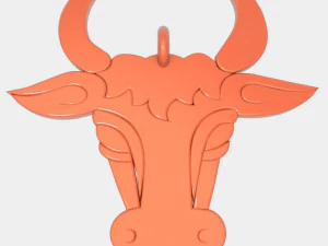 bull face pendant 3d printed model 3D Print Model