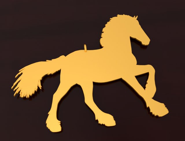 horse pendant 3d printed model 3D 打印模型 .c4d .max .obj .3ds .fbx .stl .blend 