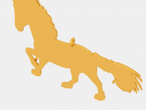 horse pendant 3d printed model 3D 打印模型