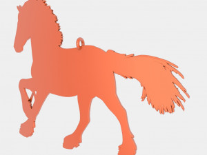 horse pendant 3d printed model 3D 打印模型