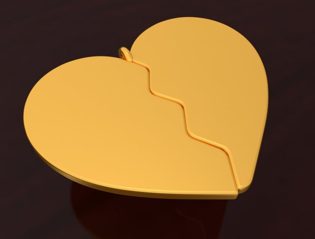 heart divided pendant 3d printed model Modèles 3D en vedette .c4d .max .obj .3ds .fbx .stl .blend