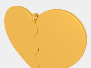 heart divided pendant 3d printed model Modèles 3D en vedette