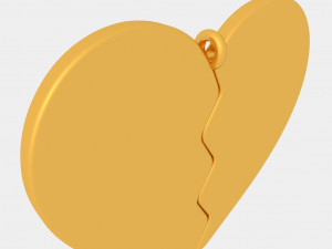 heart divided pendant 3d printed model Modèles 3D en vedette