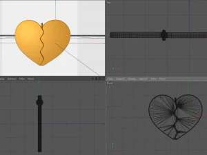 heart divided pendant 3d printed model 3D Print Model