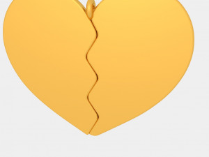 heart divided pendant 3d printed model Modèles 3D en vedette