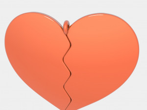 heart divided pendant 3d printed model Modèles 3D en vedette