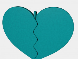 heart divided pendant 3d printed model Modèles 3D en vedette