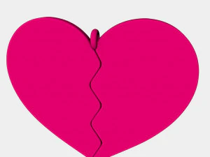 heart divided pendant 3d printed model 3D Print Model