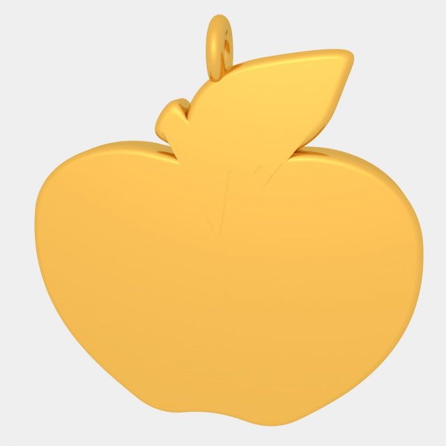 apple pendant 3d printed model 3Dプリントモデル .c4d .max .obj .3ds .fbx .stl .blend 