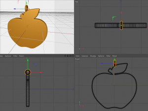 apple pendant 3d printed model 3Dプリントモデル