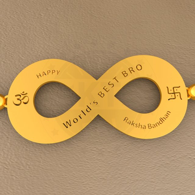 Infinity bracelet rakhi for brother brokt-01 3d printing model 3D Baskı Modeli .c4d .max .obj .3ds .fbx .stl .blend 