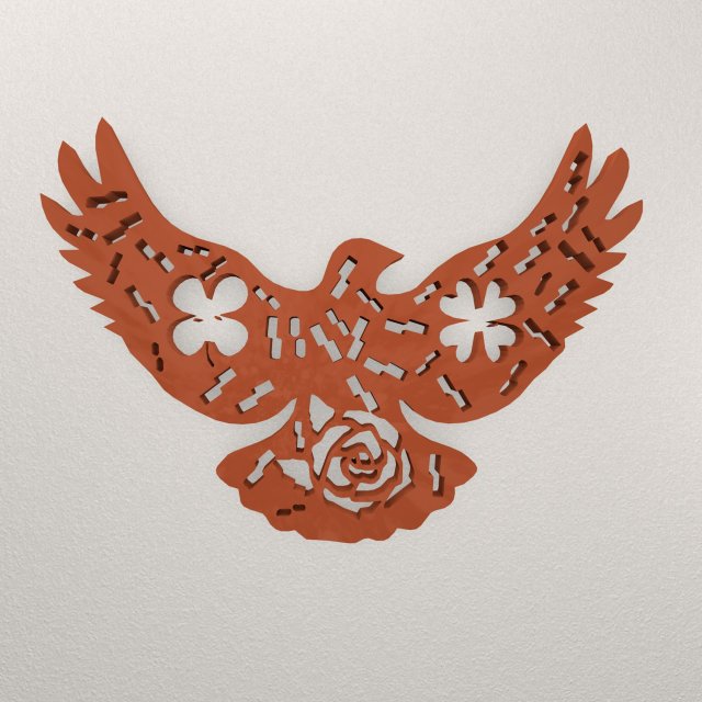 Bird Wall Decoration WARAJ53 3D 프린트 모델 .c4d .max .obj .3ds .fbx .stl .blend 