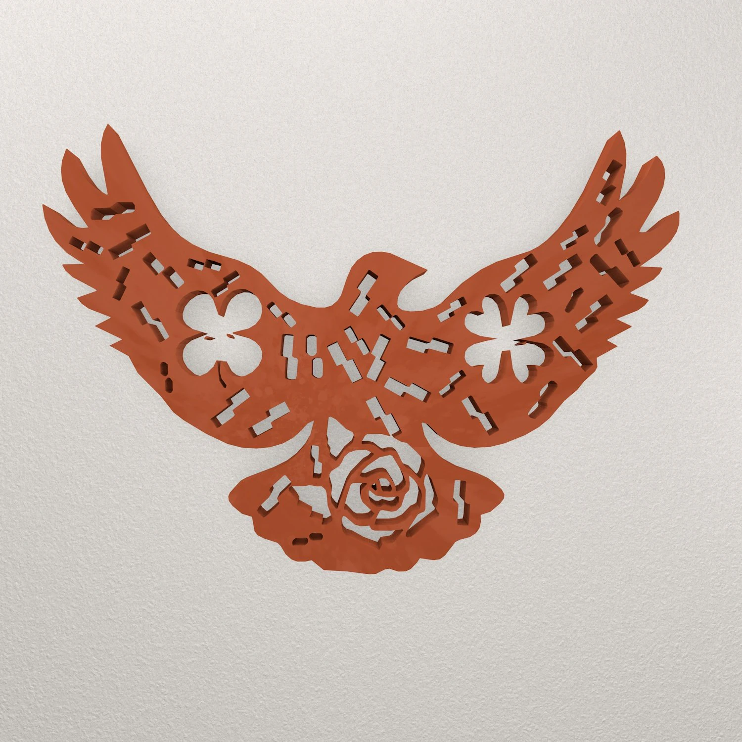 Bird Wall Decoration WARAJ53 3D Print Model .c4d .max .obj .3ds .fbx .stl .blend 