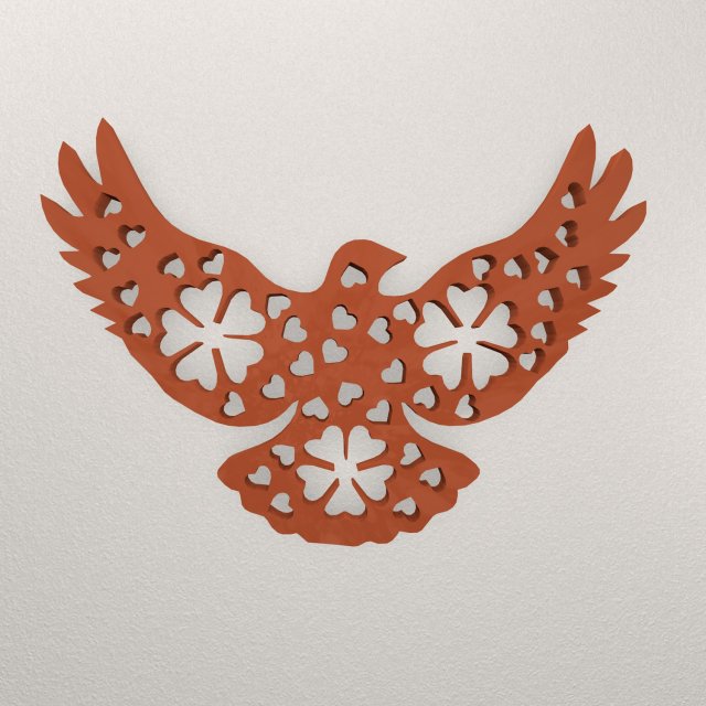 BIRD WALL DECORATION WARAJ55 3Dプリントモデル .c4d .max .obj .3ds .fbx .stl .blend 
