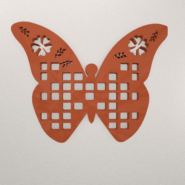 BUTTERFLY WALL DECORATION WARAJ56 3D प्रिंट मॉडल .c4d .max .obj .3ds .fbx .stl .blend 