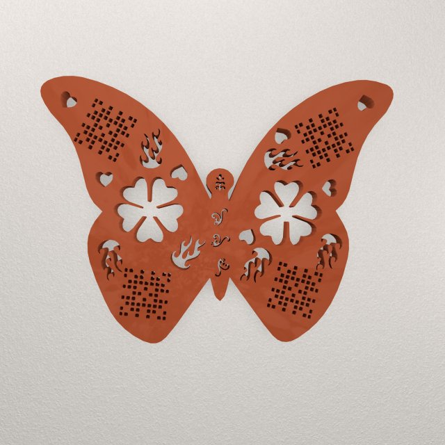 Butterfly WALL DECORATION WARAJ57 3D Baskı Modeli .c4d .max .obj .3ds .fbx .stl .blend 