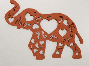 D&eacute;coration murale &eacute;l&eacute;phant WARAJ58 Modèles 3D en vedette