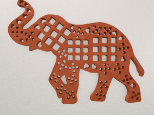 Elephant Wall Decoration WARAJ60 3D 프린트 모델