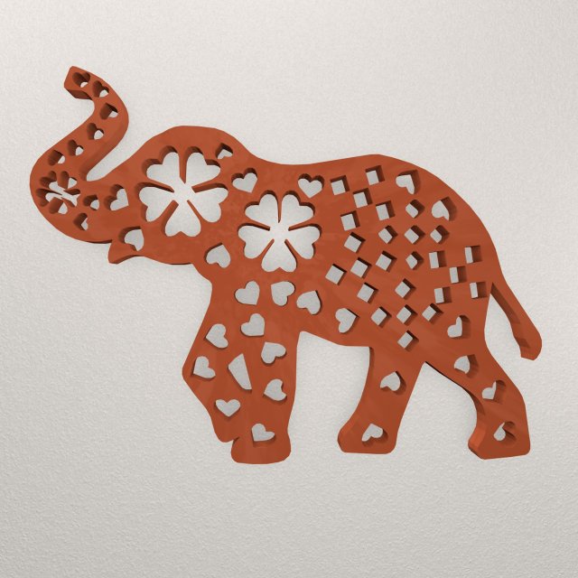Elephant Wall Decoration WARAJ61 3D Baskı Modeli .c4d .max .obj .3ds .fbx .stl .blend 