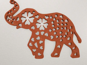 D&eacute;coration murale &eacute;l&eacute;phant WARAJ61 Modèles 3D en vedette
