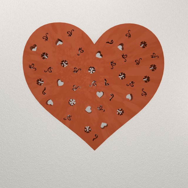 Heart Wall Decoration WARAJ62 3D Принт Модель .c4d .max .obj .3ds .fbx .stl .blend 